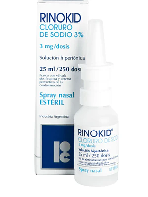 Rinokid Cloruro de sodio 3 % Spray nasal 25 ml.