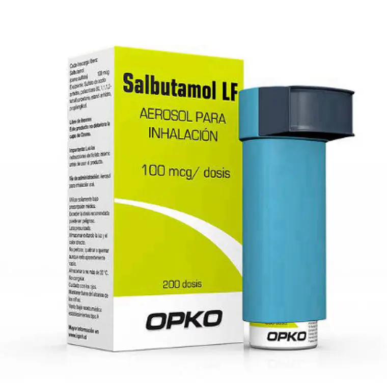Salbutamol LF 100 mcg Inhalador 200 Dosis. Opko 1