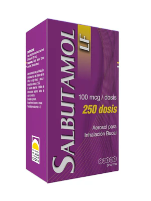 Salbutamol LF 100 mcg Inhalador 250 Dosis. Chemo