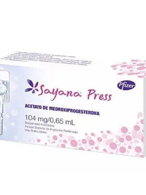 Sayana Press Medroxiprogesterona  104 mg Suspensión inyectable 65 ml 1 jeringa.