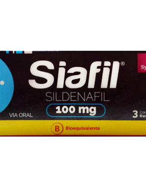 Siafil (B) Sildenafil 100 mg 3 Comprimidos recubiertos.