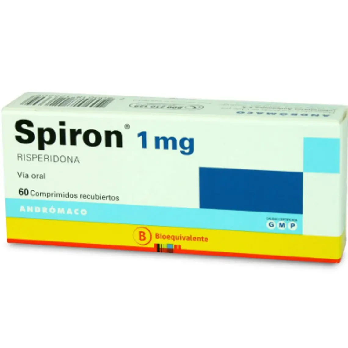 Spiron (B) Risperidona 1 mg 60 Comprimidos recubiertos. 1