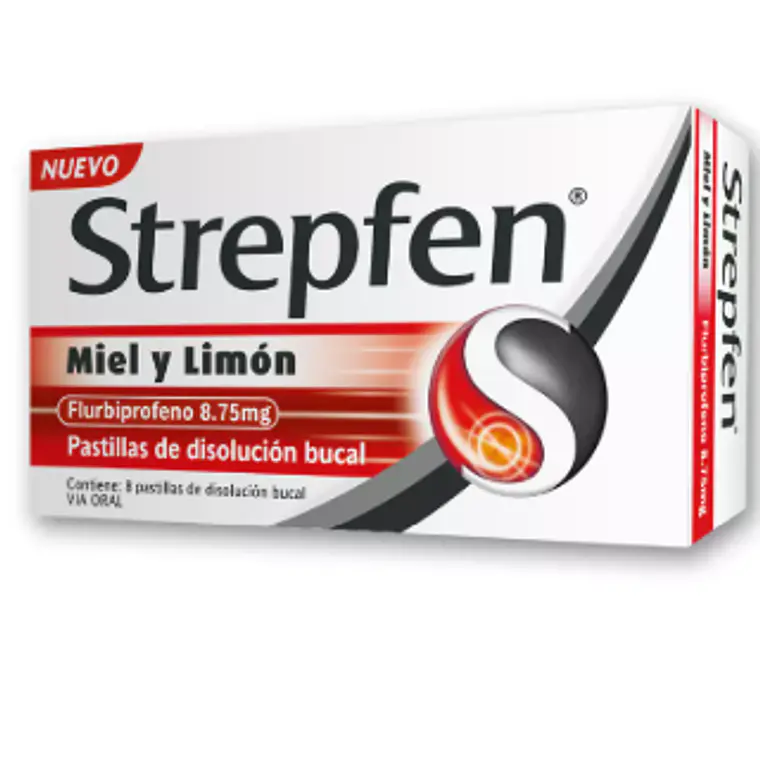 Strepfen Flurbiprofeno 8,75 mg miel y limón 8 Comprimidos. 1
