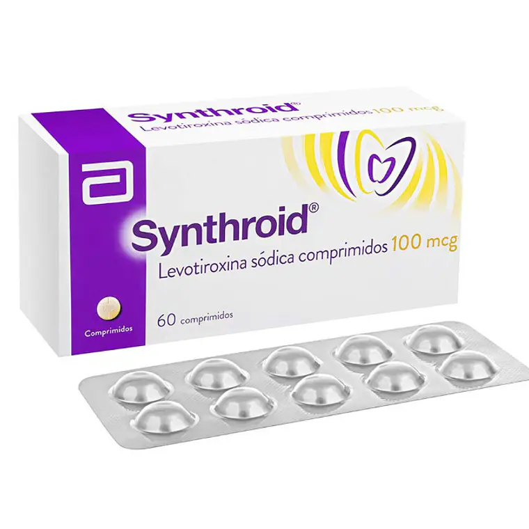 Synthroid Levotiroxina 100 mcg 60 Comprimidos. 1