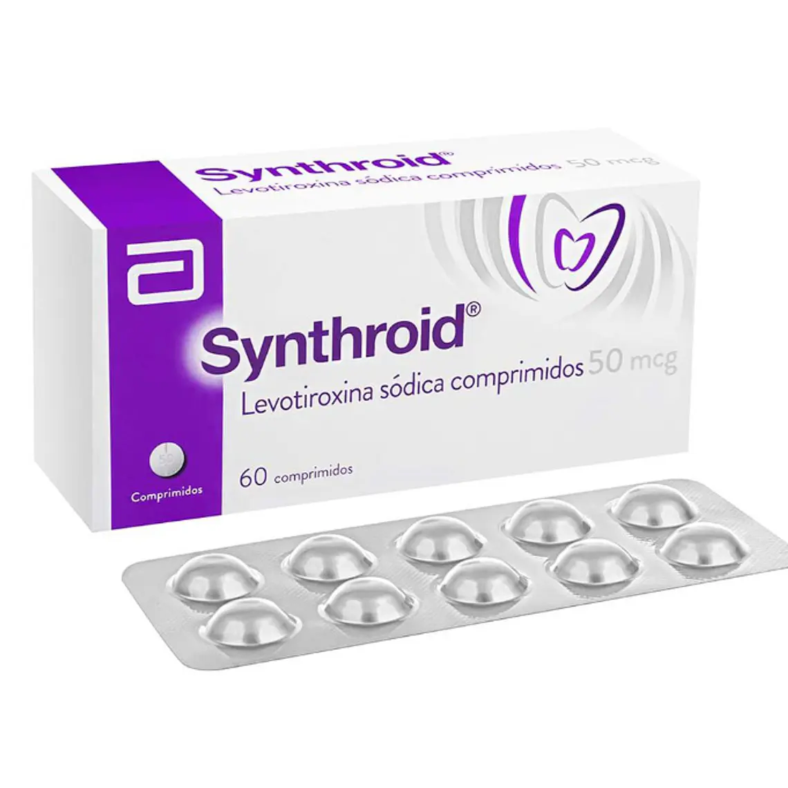 Synthroid Levotiroxina 50 mcg 60 Comprimidos. 1