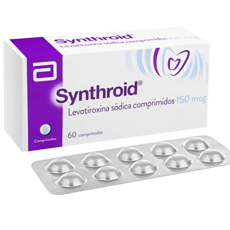 Synthroid Levotiroxina 150 mcg 60 Comprimidos. 1