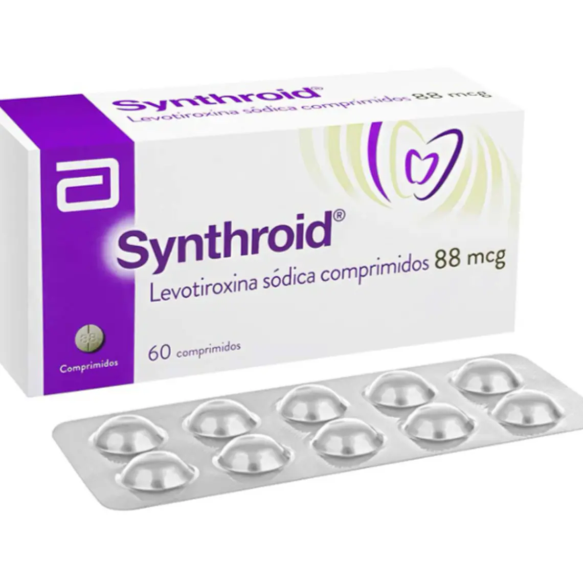 Synthroid Levotiroxina 88 mcg 60 Comprimidos. 1