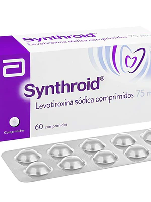 Synthroid Levotiroxina 75 mcg 60 Comprimidos.
