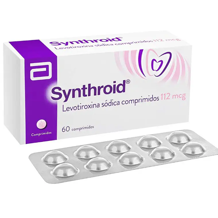 Synthroid Levotiroxina 112 mcg 60 Comprimidos. 1