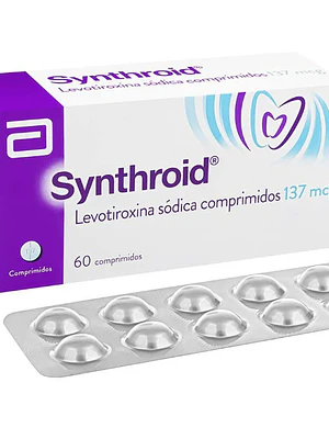 Synthroid Levotiroxina 137 mcg 60 Comprimidos.