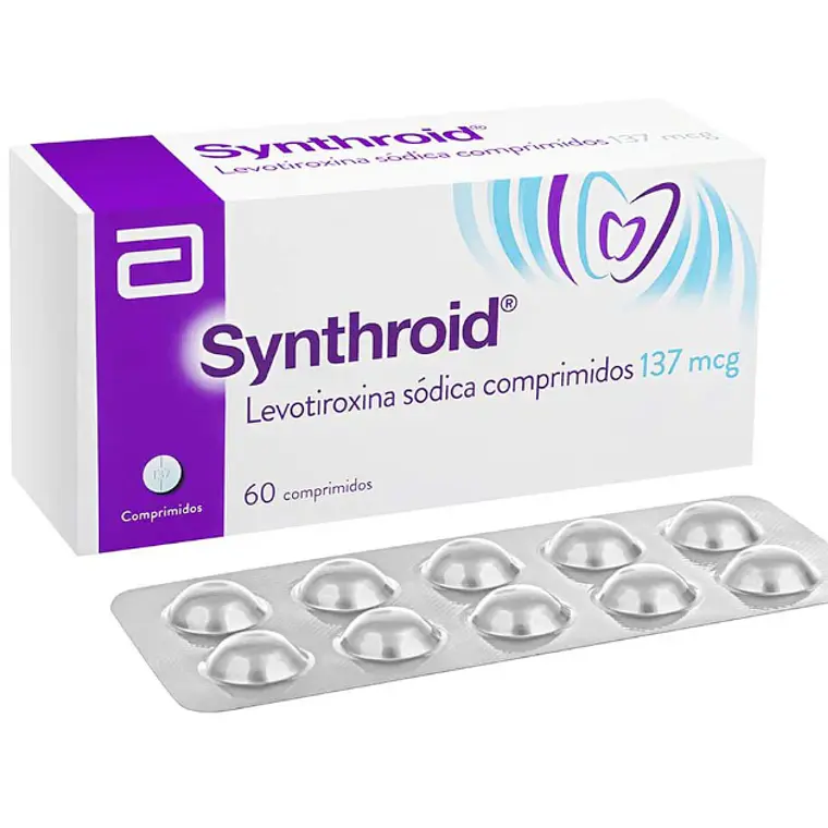 Synthroid Levotiroxina 137 mcg 60 Comprimidos. 1