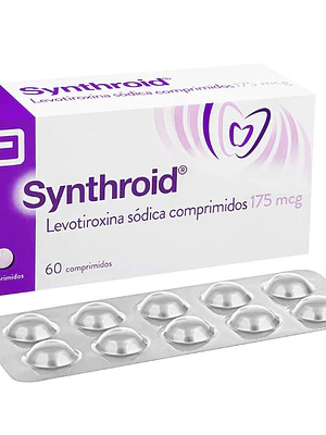 Synthroid Levotiroxina 175 mcg 60 Comprimidos.