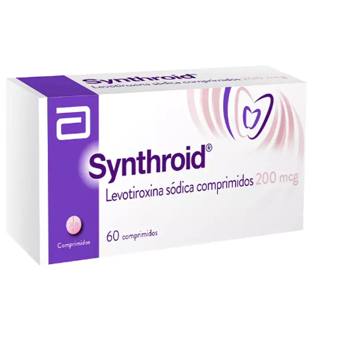 Synthroid Levotiroxina 200 mcg 60 Comprimidos. 1