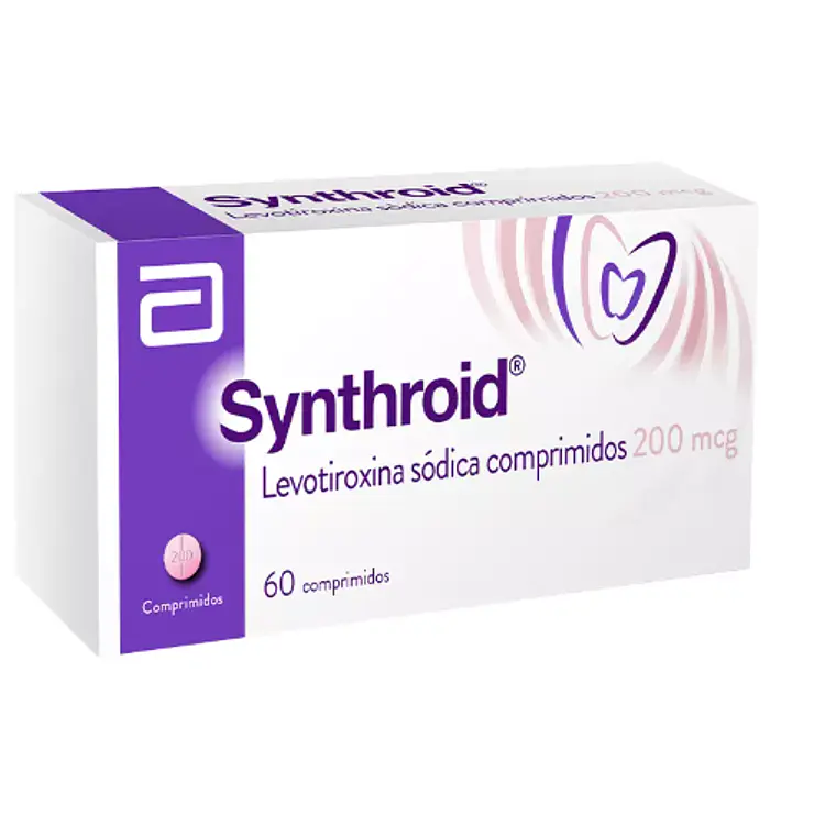 Synthroid Levotiroxina 200 mcg 60 Comprimidos. 1