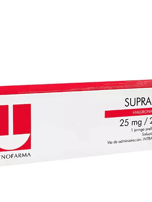 Suprahyal Hialuronato sódico 25 mg/2,5ml Inyectable 1 Jeringa prellenada.