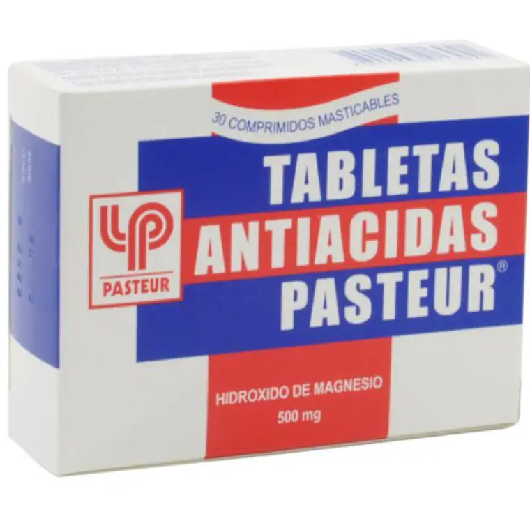 Tabletas Antiácidas Hidróxido de magnesio 30 Comprimidos masticables. Pasteur 1
