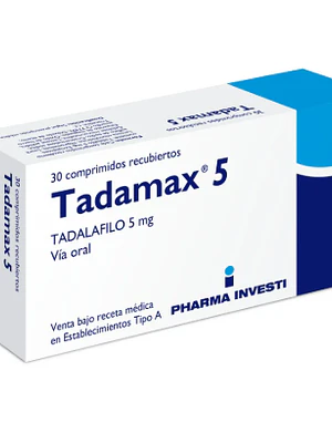 Tadamax Tadalafilo 5 mg 30 Comprimidos recubiertos.