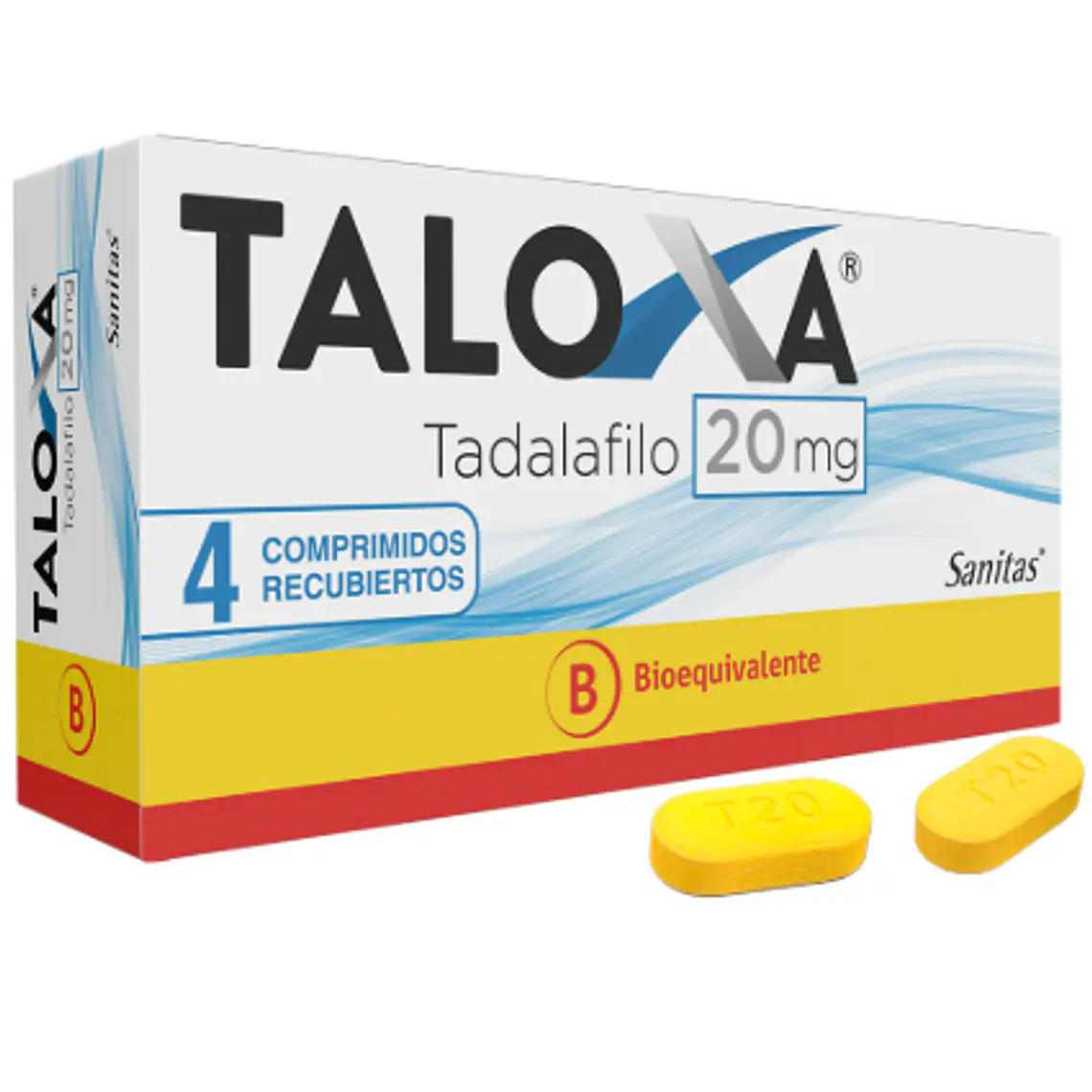 Taloxa (B) Tadalafilo 20 mg 4 Comprimidos recubiertos. 1