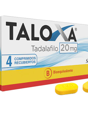Taloxa (B) Tadalafilo 20 mg 4 Comprimidos recubiertos.