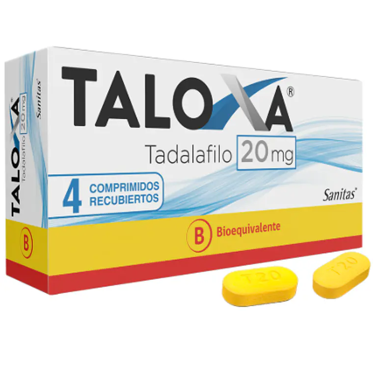 Taloxa (B) Tadalafilo 20 mg 4 Comprimidos recubiertos. 1