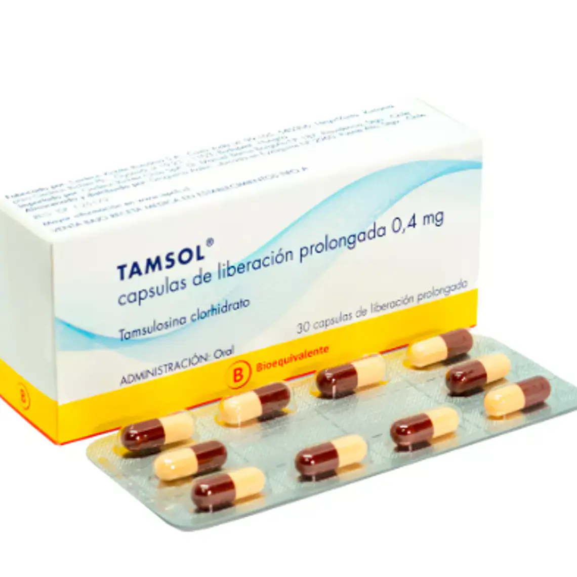 Tamsol (B) Tamsulosina 0,4 mg 30 Cápsulas. 1