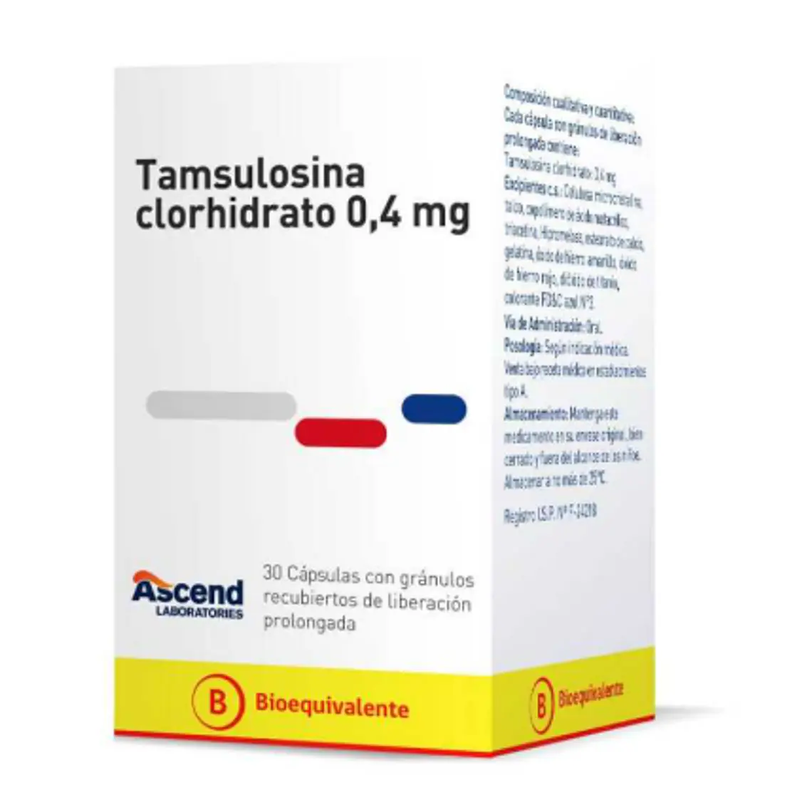 Tamsulosina (B) 0,4 mg 30 Cápsulas. Ascend 1