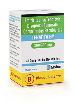 Tenarta EM (B) Emtricitabina, Tenofovir 200/300 mg  30 Comprimidos.