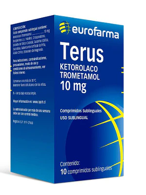 Terus Ketorolaco Trometamol 10 mg 10 Comprimidos sublinguales.