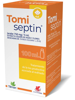 Tomiseptin 750 mg /5 ml Jarabe 100 ml.