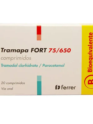 Tramapa Fort (B) Tramadol, Paracetamol 75/650 mg 20 Comprimidos.