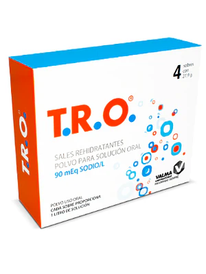 T.R.O. Sales rehidratantes 90 Meq 4 Sobres. Valma