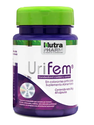 Urifem Extracto de cranberry 60 Cápsulas.