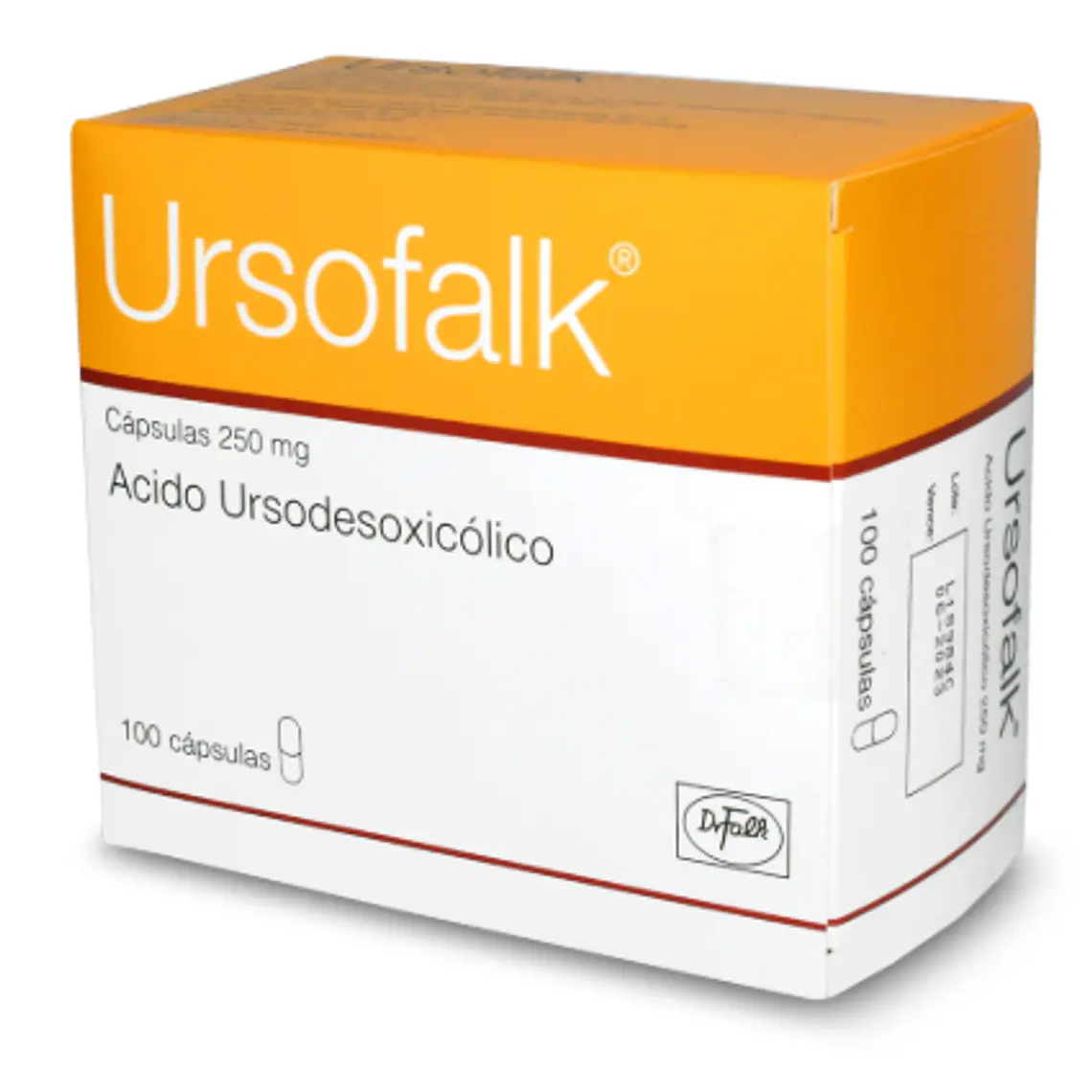 Ursofalk Ácido Ursodesoxicólico 250 mg 100 Cápsulas. 1