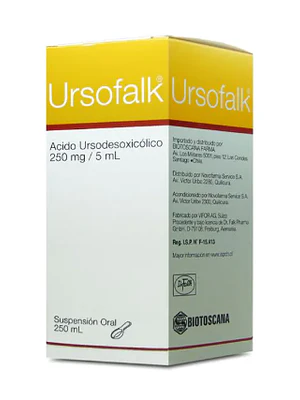 Ursofalk Ácido Ursodesoxicólico 250 mg/ 5 ml Jarabe 250 ml.