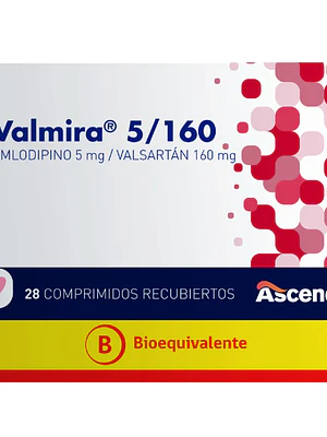 Valmira (B) Amlodipino, Valsartán 5/160 mg 28 Comprimidos.