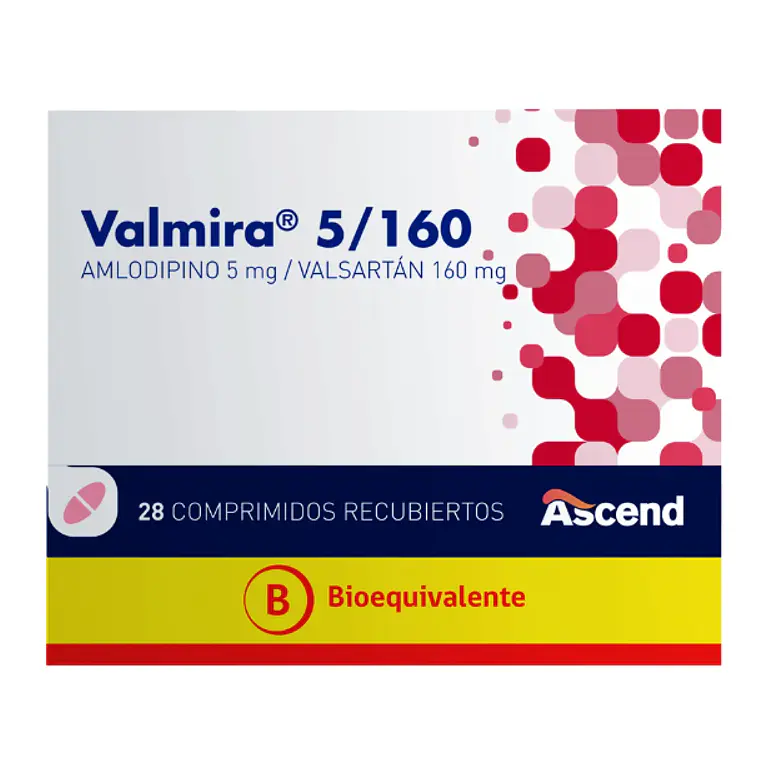 Valmira (B) Amlodipino, Valsartán 5/160 mg 28 Comprimidos. 1