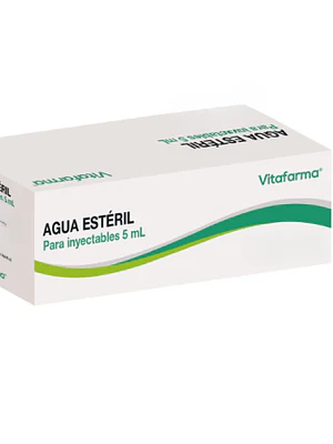 Agua estéril para inyectables Botellitas 5 ml 50 unidades.  