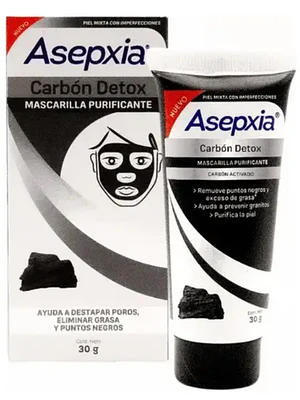 Asepxia Carbón Detox Mascarilla purificante 30 g.