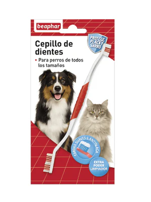 Cepillo de dientes Doble mango. Braphar uso veterinario