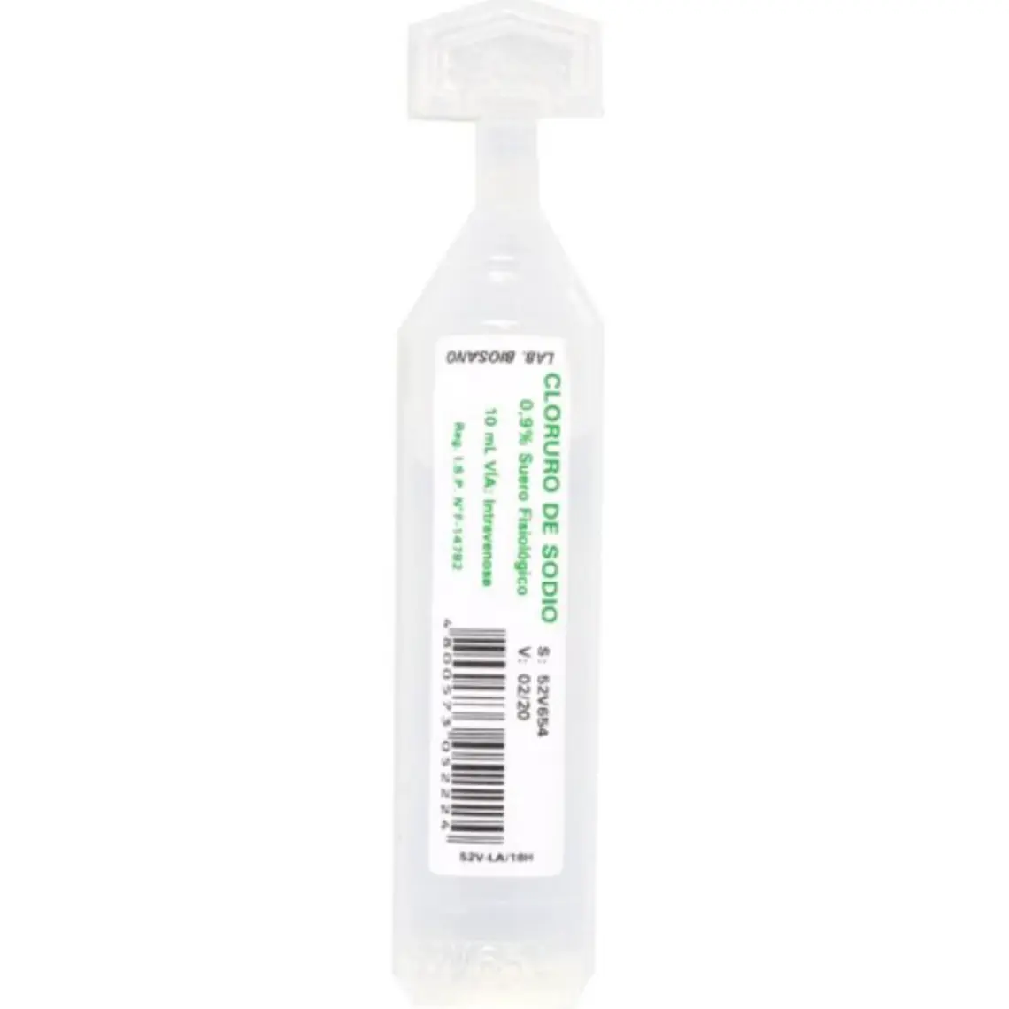 Cloruro de Sodio 0,9 %1 Solución acuosa 10 ml 50 Botellas. Biosano 1