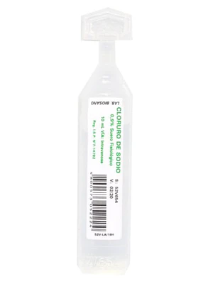 Cloruro de Sodio 0,9 %1 Solución acuosa 10 ml 50 Botellas. Biosano