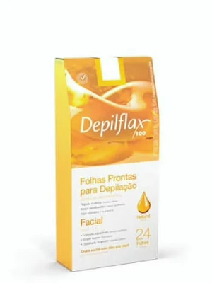 Depilflax Banda depilatoria facial Natural 24 Unidades.