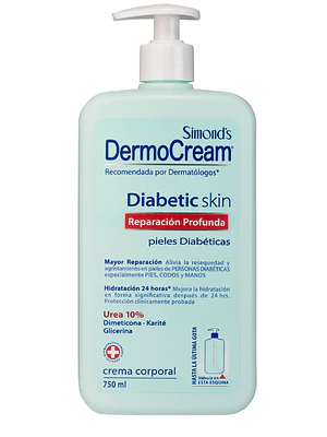 DermoCream Diabetic skin Reparación profunda Crema corporal 750 ml. Simnod's
