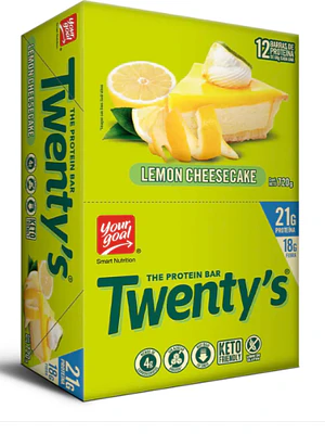 Barra de Proteína Lemon Cheesecake 12 Unidades. Twenty's