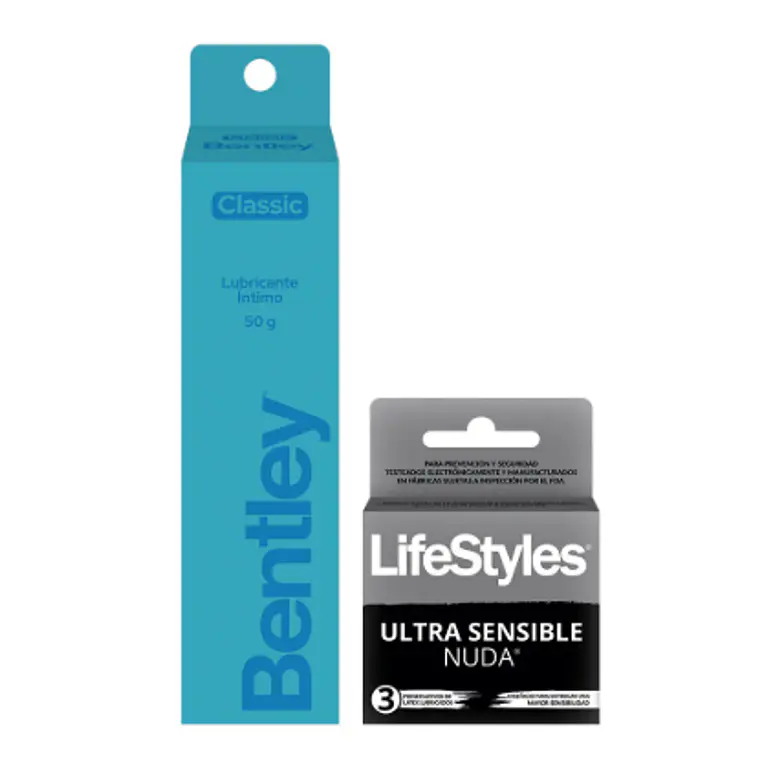 Bentley Gel íntimo classic 50 g + 3 Preservativos Ultra sensible LifeStyles. 1