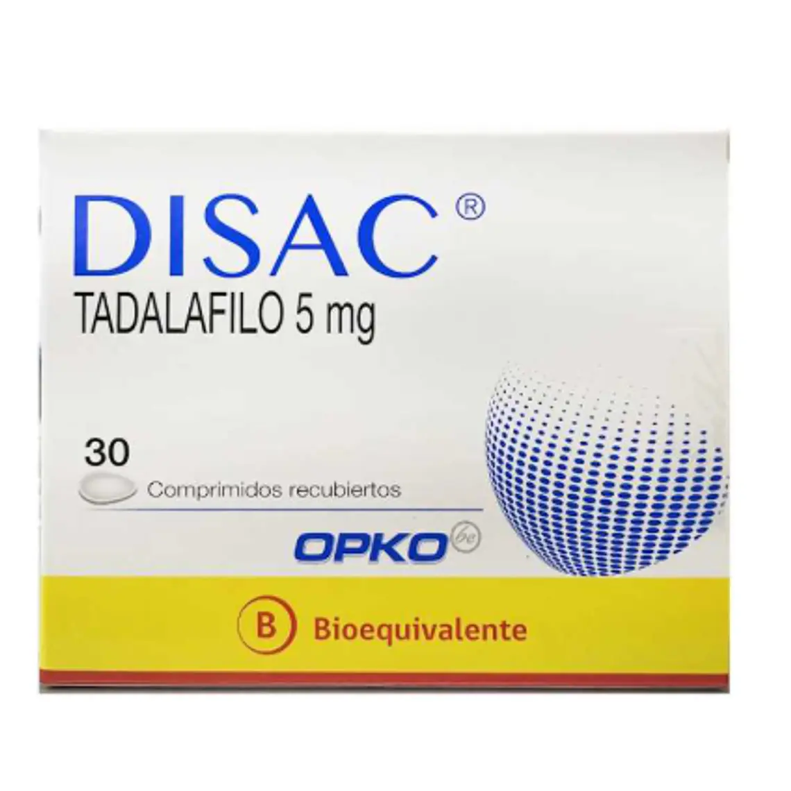 Disac (B) Tadalafilo 5 mg 30 Comprimidos recubiertos. 1