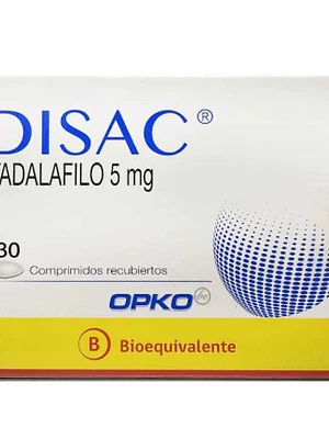 Disac (B) Tadalafilo 5 mg 30 Comprimidos recubiertos.