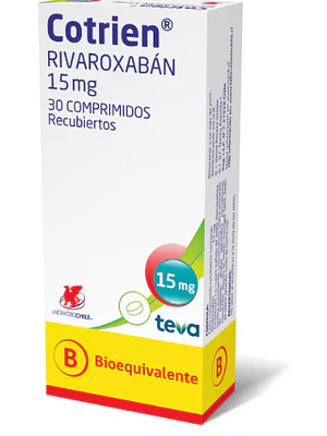 Cotrien (B) Rivaroxabán 15 mg 30 Comprimidos recubiertos.