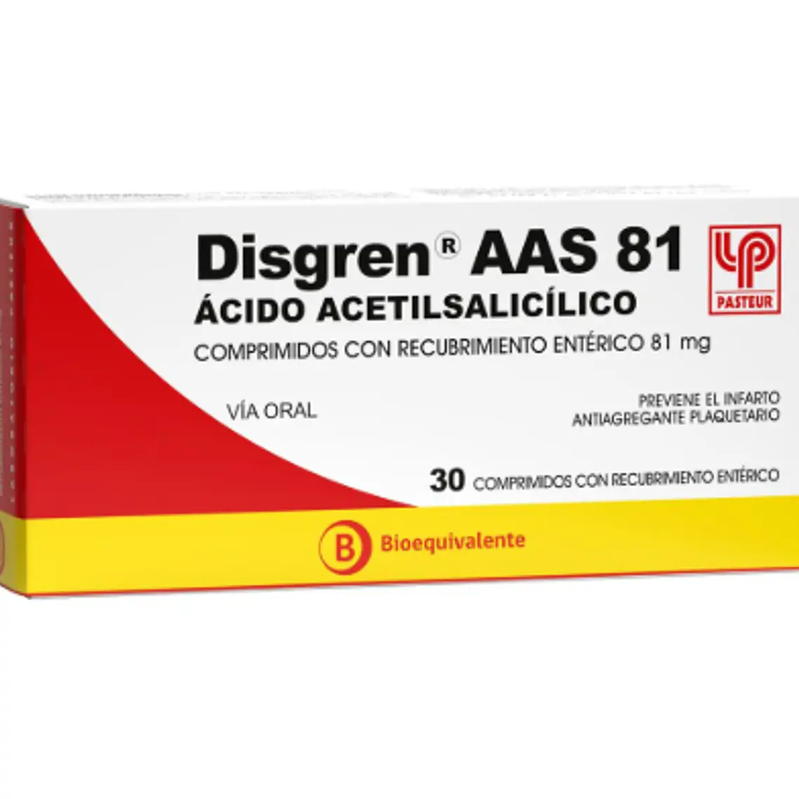 Disgren AAS 81  (B) Ácido Acetilsalicílico 30 Comprimidos. 1
