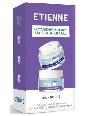 Estuche Tratamiento Antiage Pro Collagen + Q10 Crema día + Crema noche. Etienne